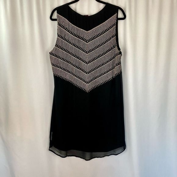 Anthropologie By Chloe Oliver Women's Black Embroidered Shift Dress Size L - Picture 9 of 15